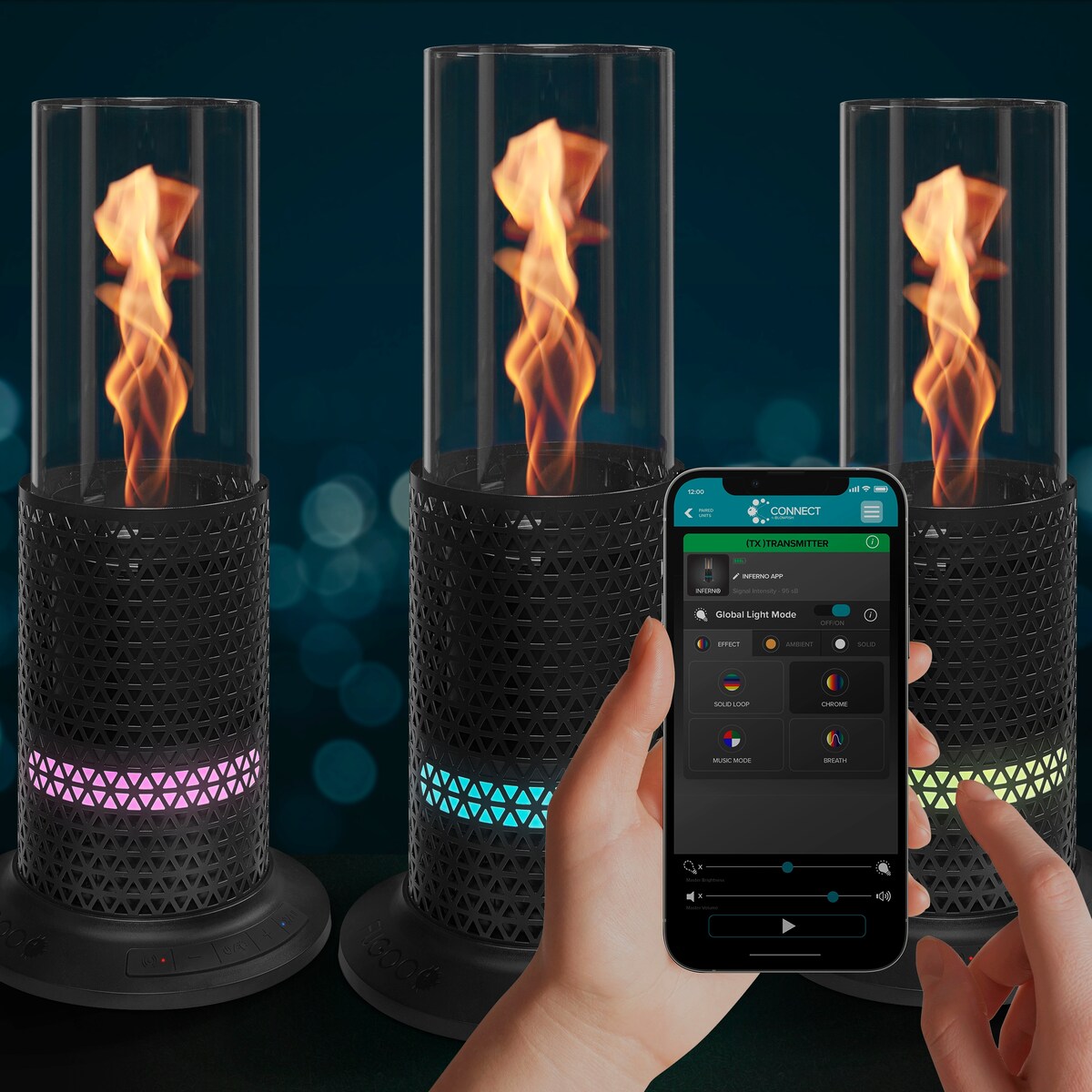 Fugoo Inferno Indoor/Outdoor Bluetooth Speaker with Flame and glass top - N/A