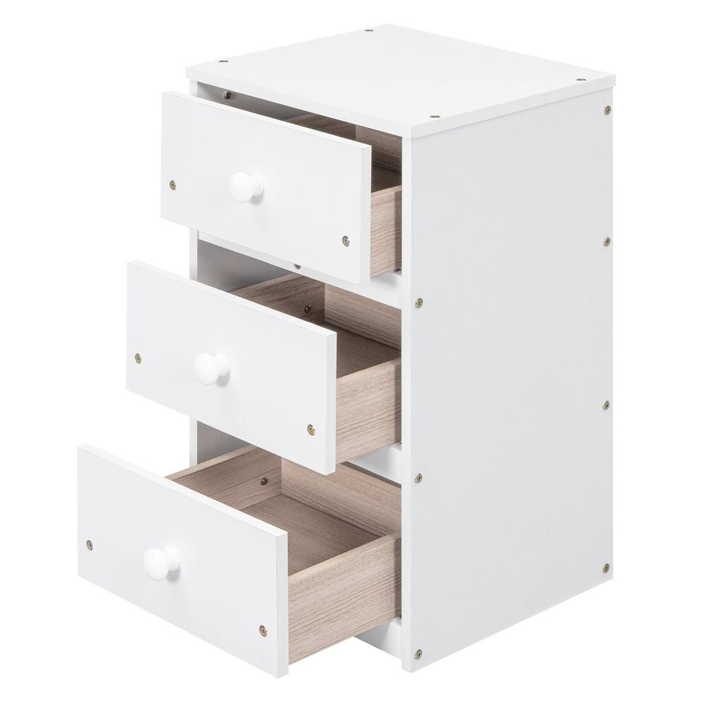 Full / Twin Size Loft Bed with Multi-storage Desk, LED light and Bedside Tray, Charging Station, White