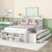 Full Bed with Bookcase Headboard, Under bed Storage Drawers and Bed End Storage Case