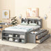 Full Bed with Bookcase Headboard, Under bed Storage Drawers and Bed End Storage Case