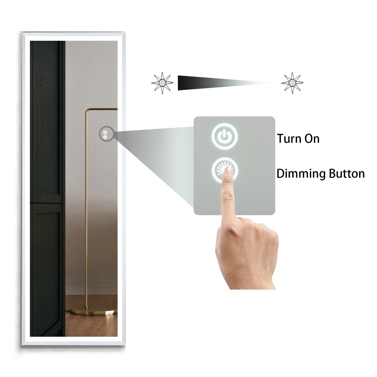 Full Body LED Mirror Luminous Bathroom Mirror Barber Shop Hotel