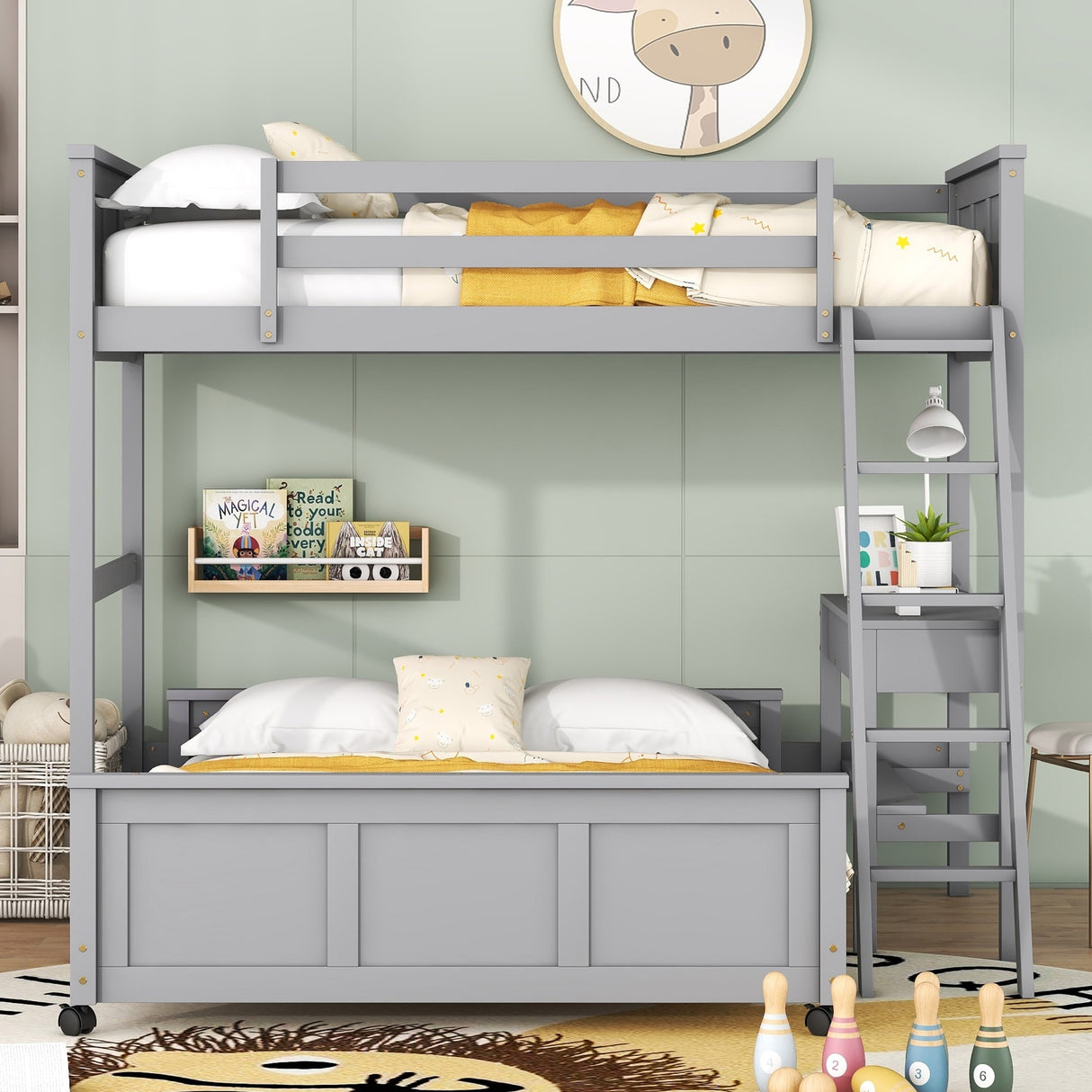 Full Bunk Bed with Desk