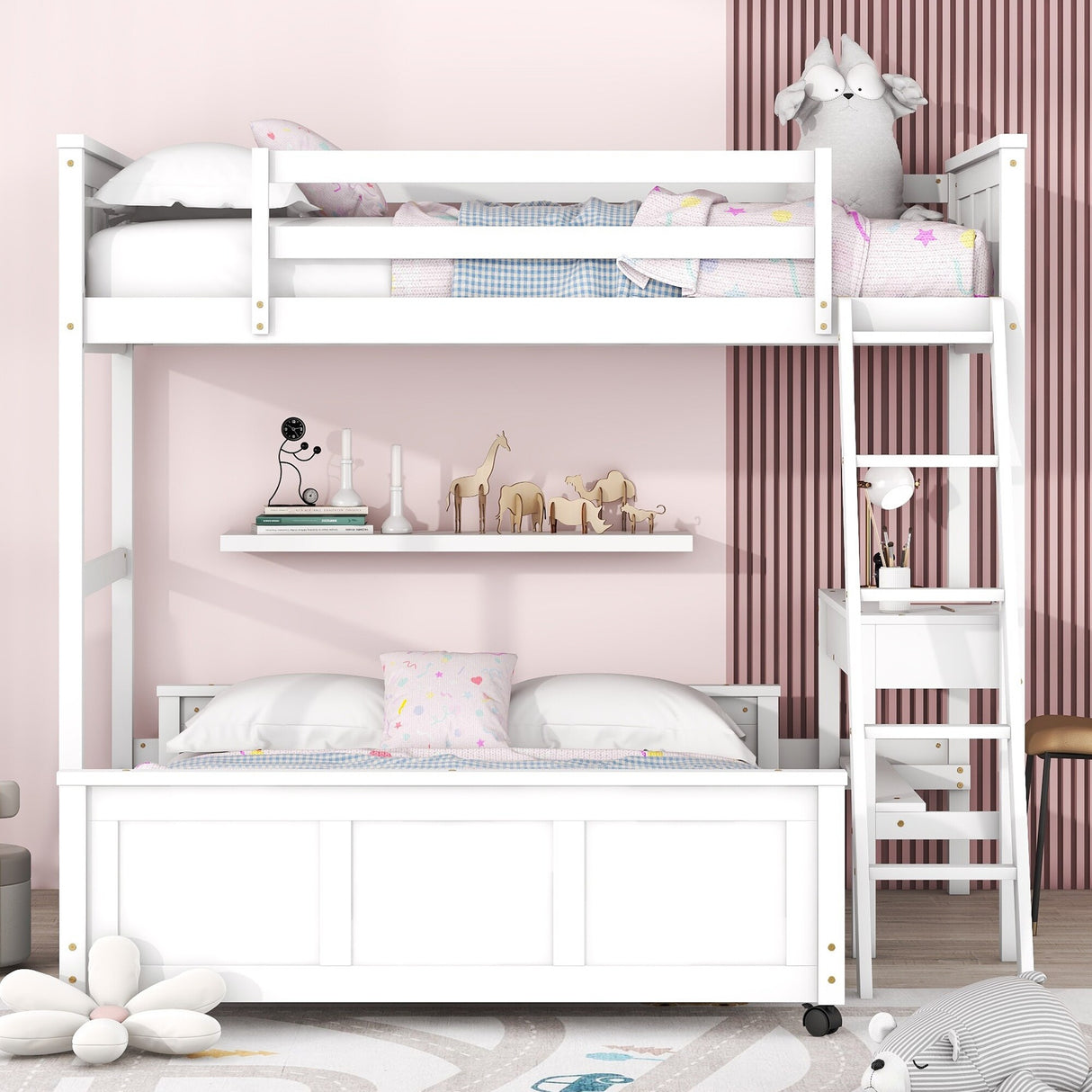 Full Bunk Bed with Desk