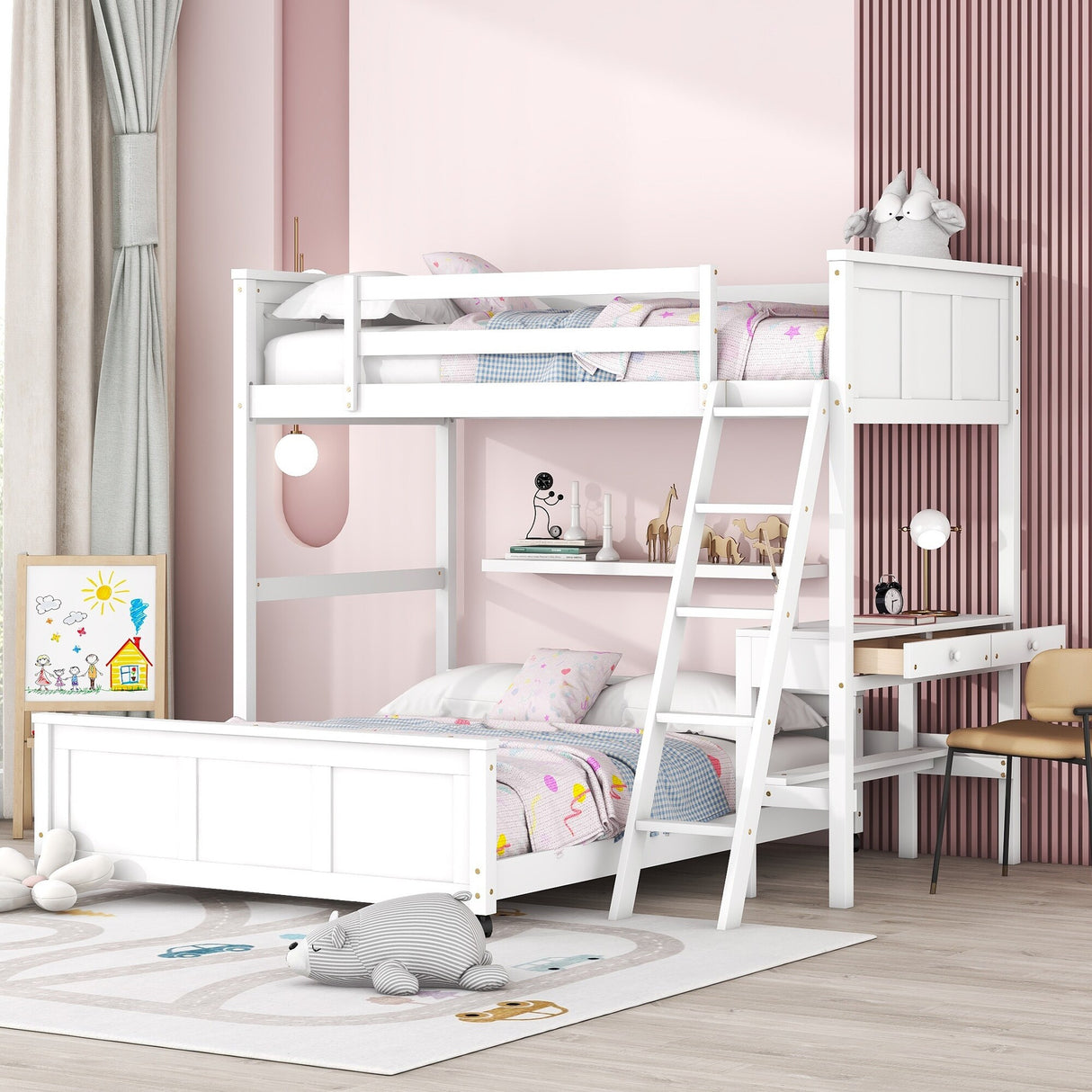 Full Bunk Bed with Desk