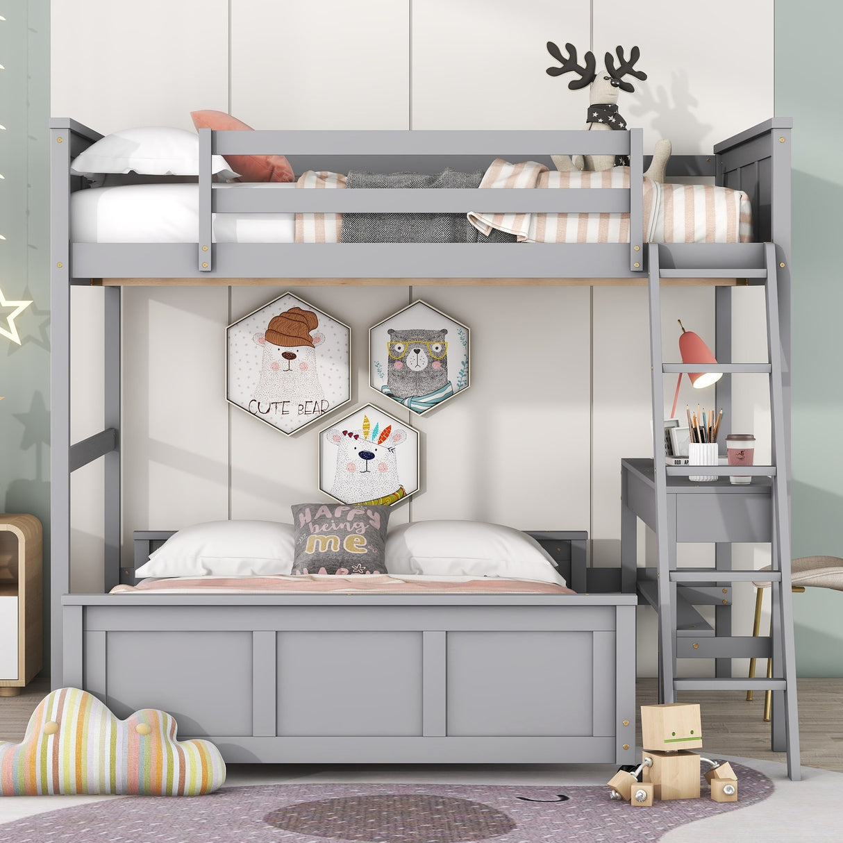 Full Bunk Bed with Desk