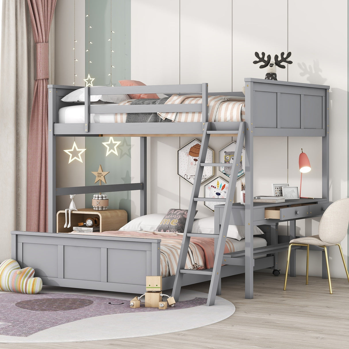 Full Bunk Bed with Desk