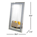 Full Length Floor Mirror - Luxury Crystal Surround Full Body Mirror