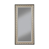 Full Length Leaner Mirror With Polystyrene Frame, Antique Silver and Black