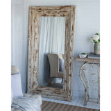 Full Length Rectangle Floor Mirror with Distressed Wood Frame