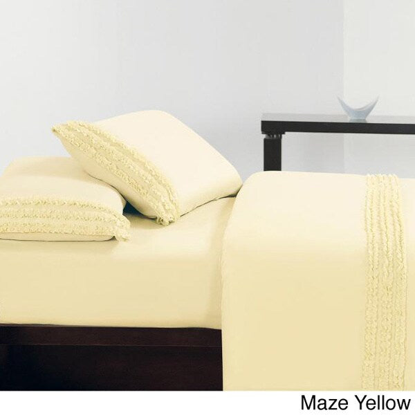 Ultra Soft Double Brushed Microfiber Ruffle Sheet Set