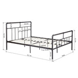 Nestfair Full Metal Frame Bed with Headboard and Footboard