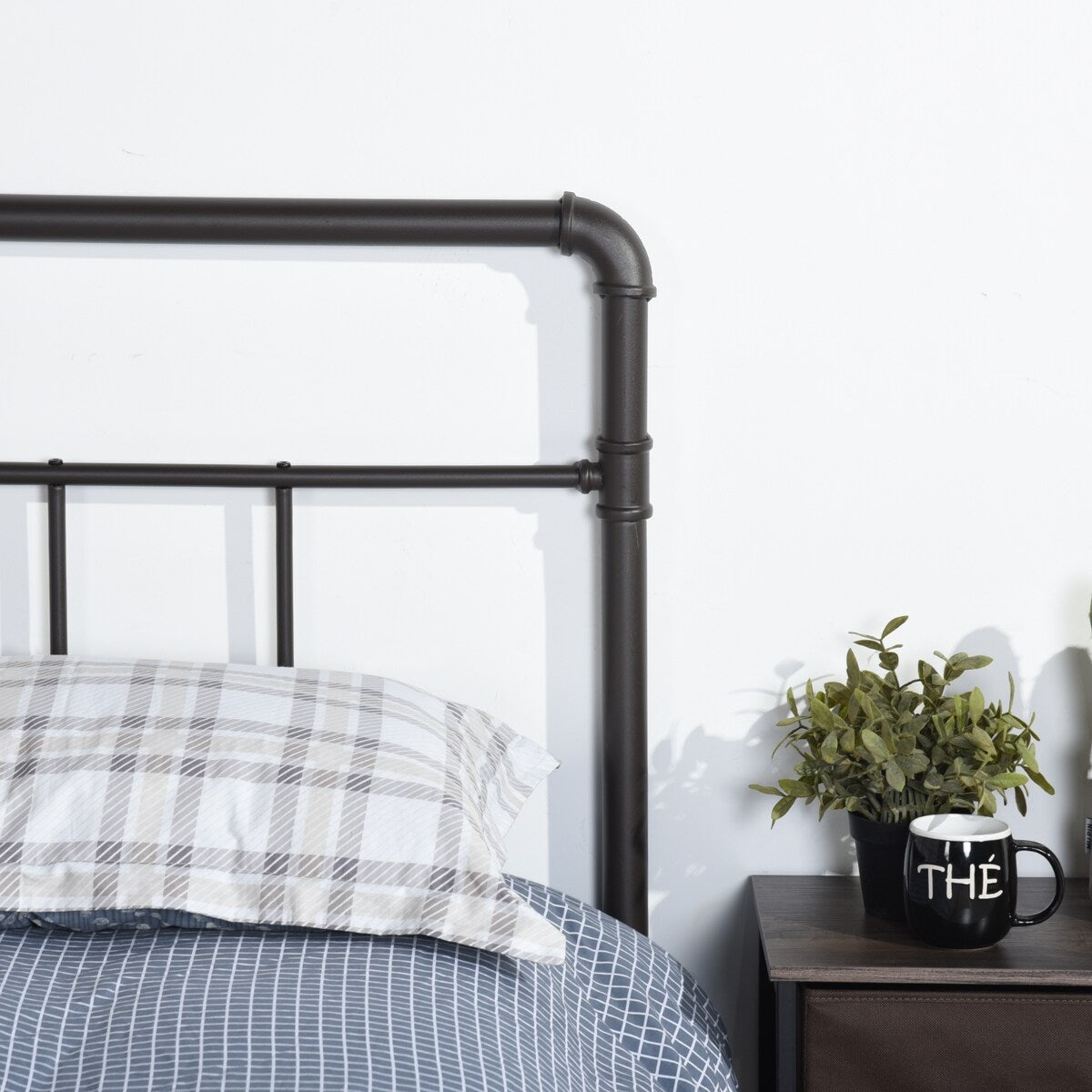 Nestfair Full Metal Frame Bed with Headboard and Footboard