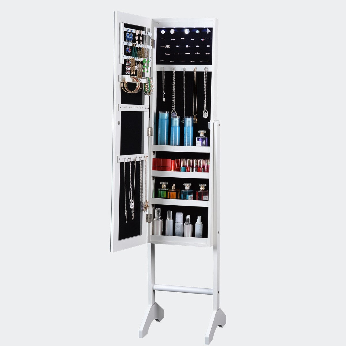 Full Mirror Jewelry Storage Cabinet