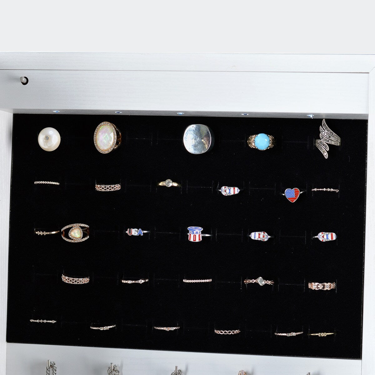 Full Mirror Jewelry Storage Cabinet