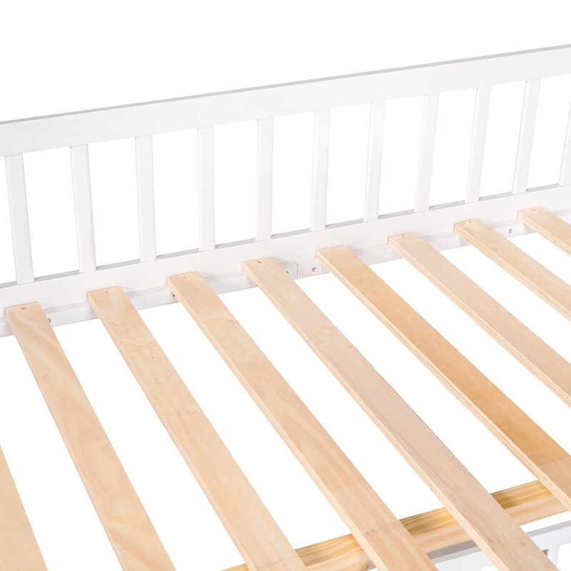 Full-Over-Full Bunk Bed with Changeable Table , Separable Bunk Bed Turn into Upper Bed and Down Desk