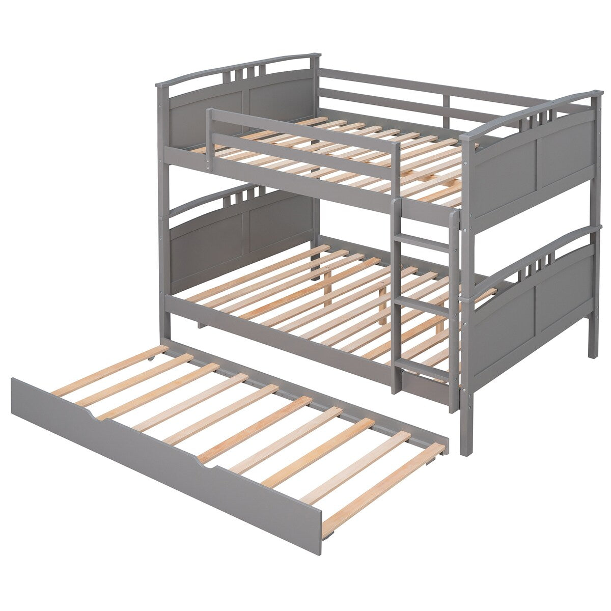Full-Over-Full Bunk Bed with Twin size Trundle , Separable Bunk Bed for Bedroom