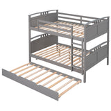 Full-Over-Full Bunk Bed with Twin size Trundle , Separable Bunk Bed for Bedroom