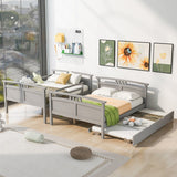 Full-Over-Full Bunk Bed with Twin size Trundle , Separable Bunk Bed for Bedroom