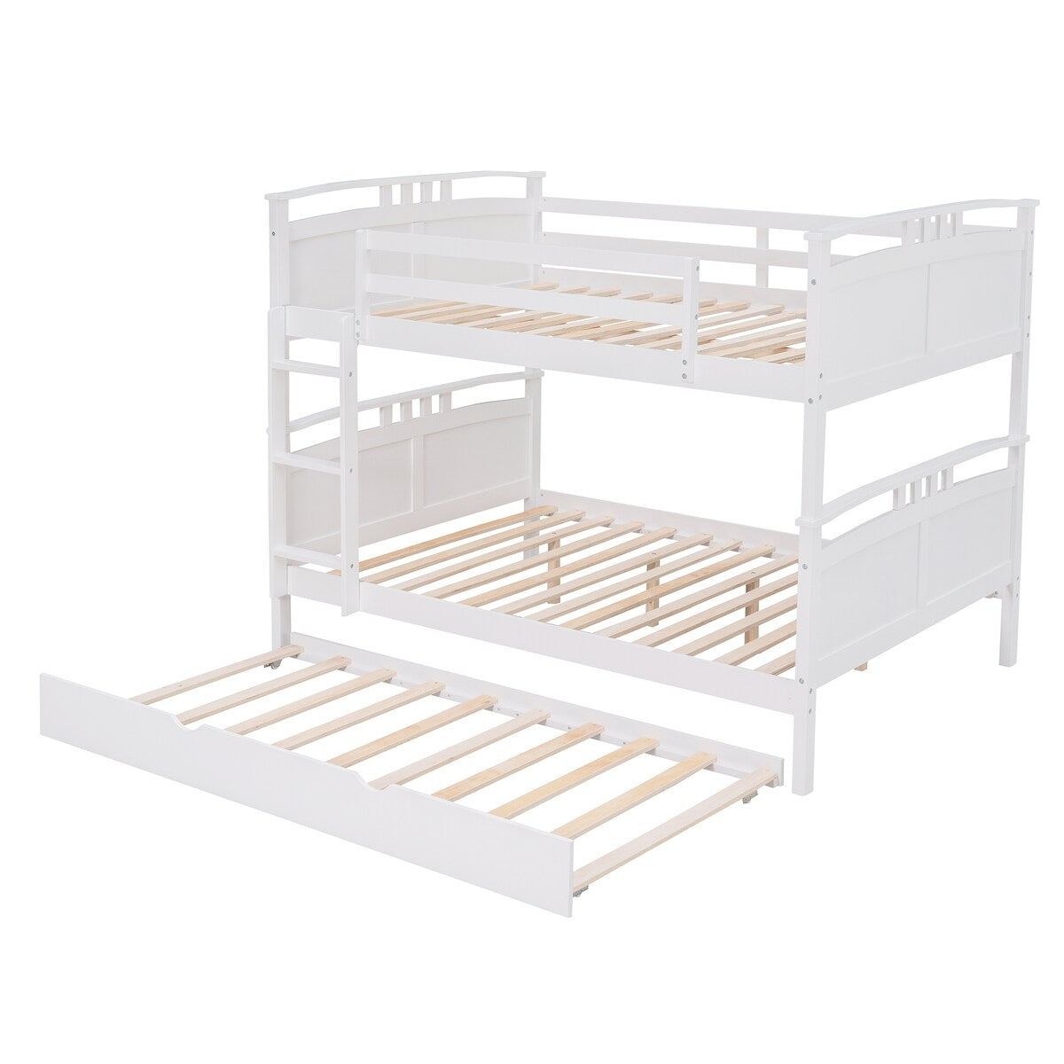 Full-Over-Full Bunk Bed with Twin size Trundle , Separable Bunk Bed for Bedroom