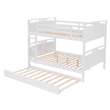 Full-Over-Full Bunk Bed with Twin size Trundle , Separable Bunk Bed for Bedroom