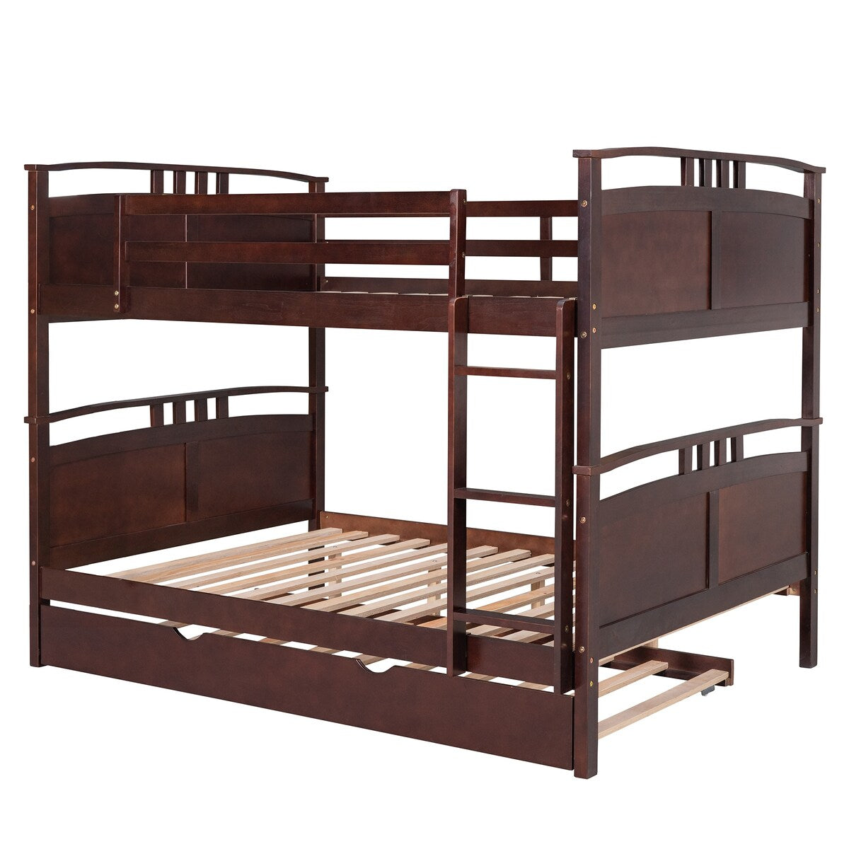 Full-Over-Full Bunk Bed with Twin size Trundle , Separable Bunk Bed for Bedroom
