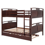 Full-Over-Full Bunk Bed with Twin size Trundle , Separable Bunk Bed for Bedroom