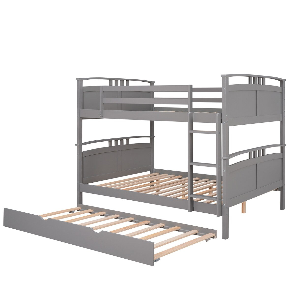 Full-Over-Full Bunk Bed with Twin size Trundle , Separable Bunk Bed for Bedroom