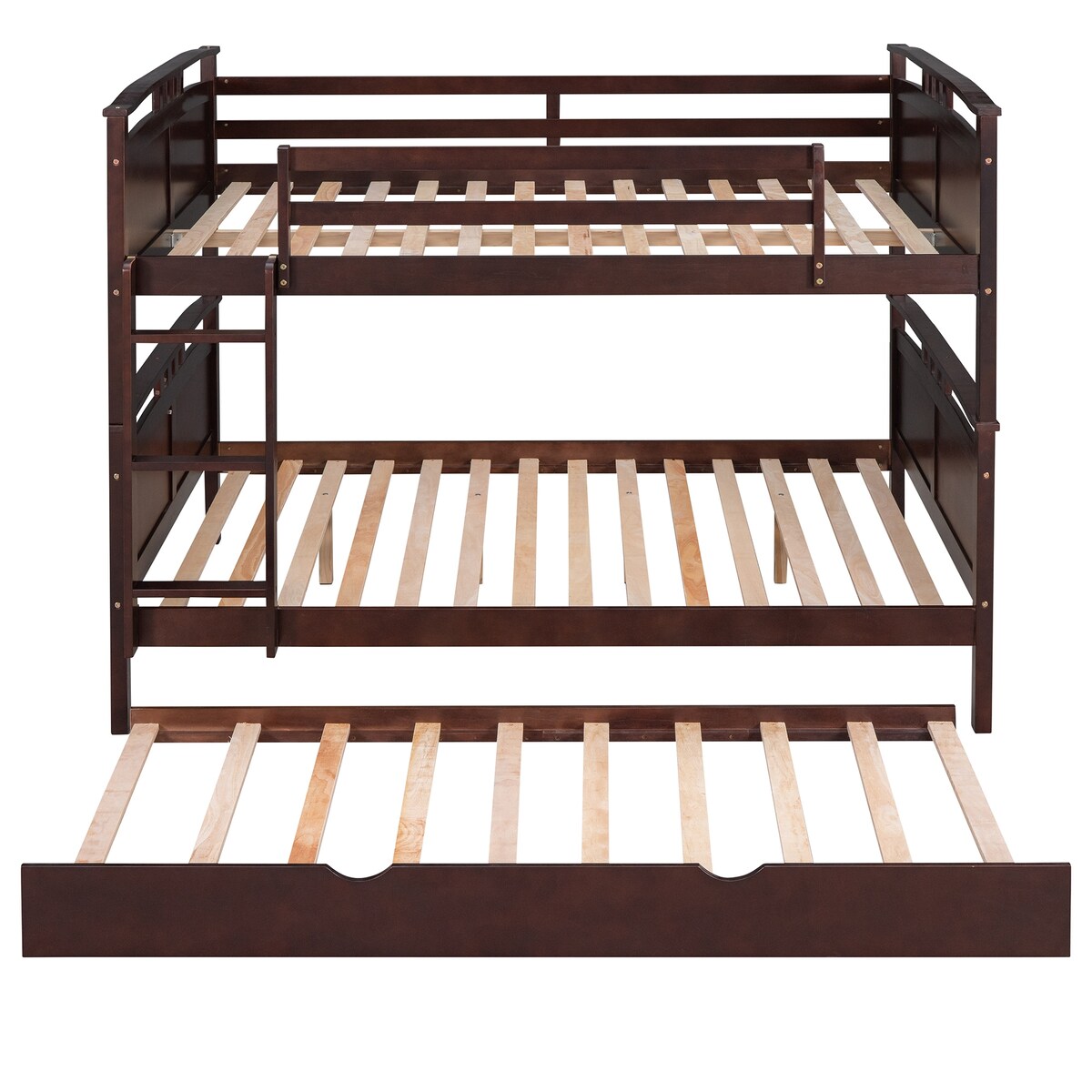 Full-Over-Full Bunk Bed with Twin size Trundle , Separable Bunk Bed for Bedroom