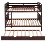 Full-Over-Full Bunk Bed with Twin size Trundle , Separable Bunk Bed for Bedroom