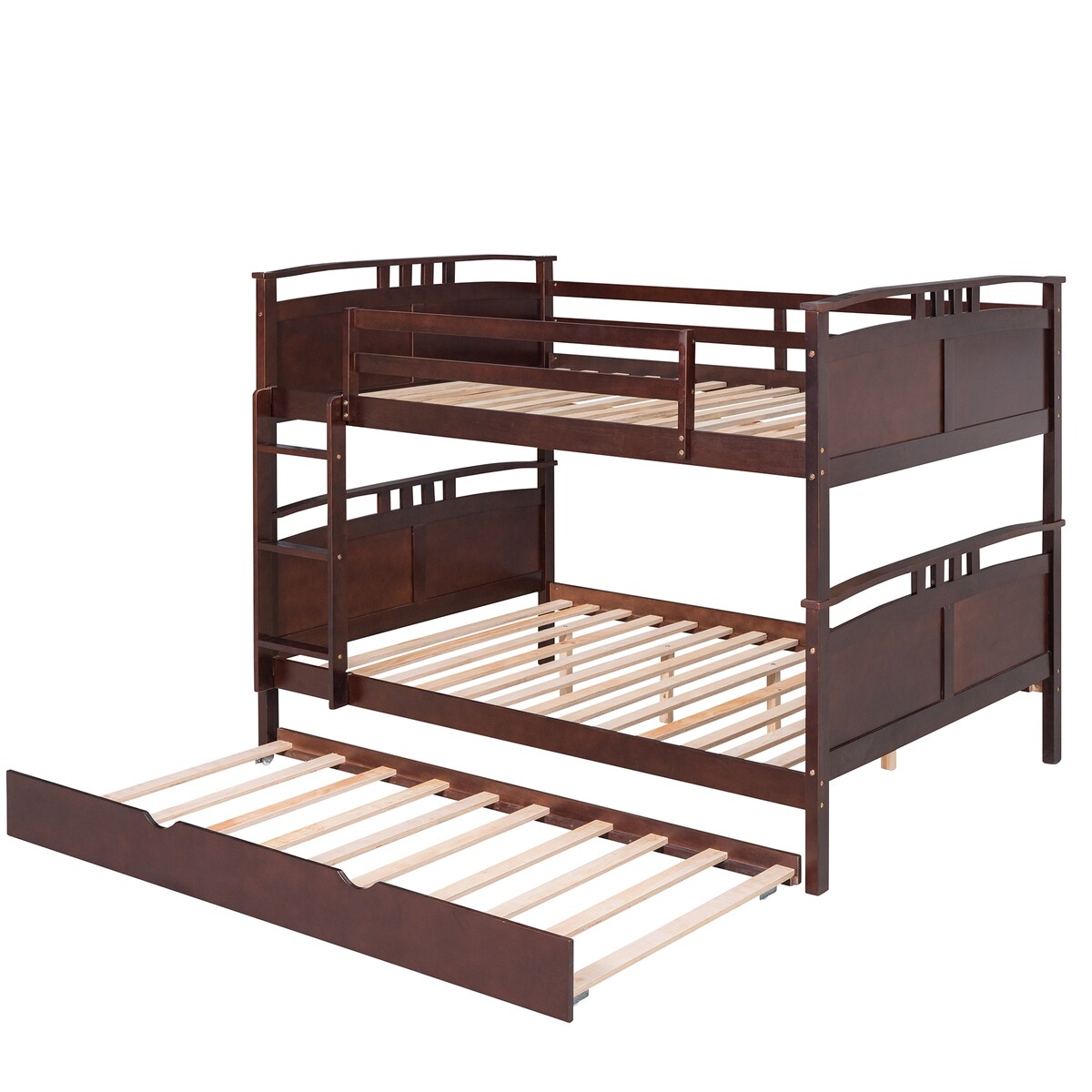 Full-Over-Full Bunk Bed with Twin size Trundle , Separable Bunk Bed for Bedroom