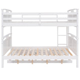 Full-Over-Full Bunk Bed with Twin size Trundle , Separable Bunk Bed for Bedroom