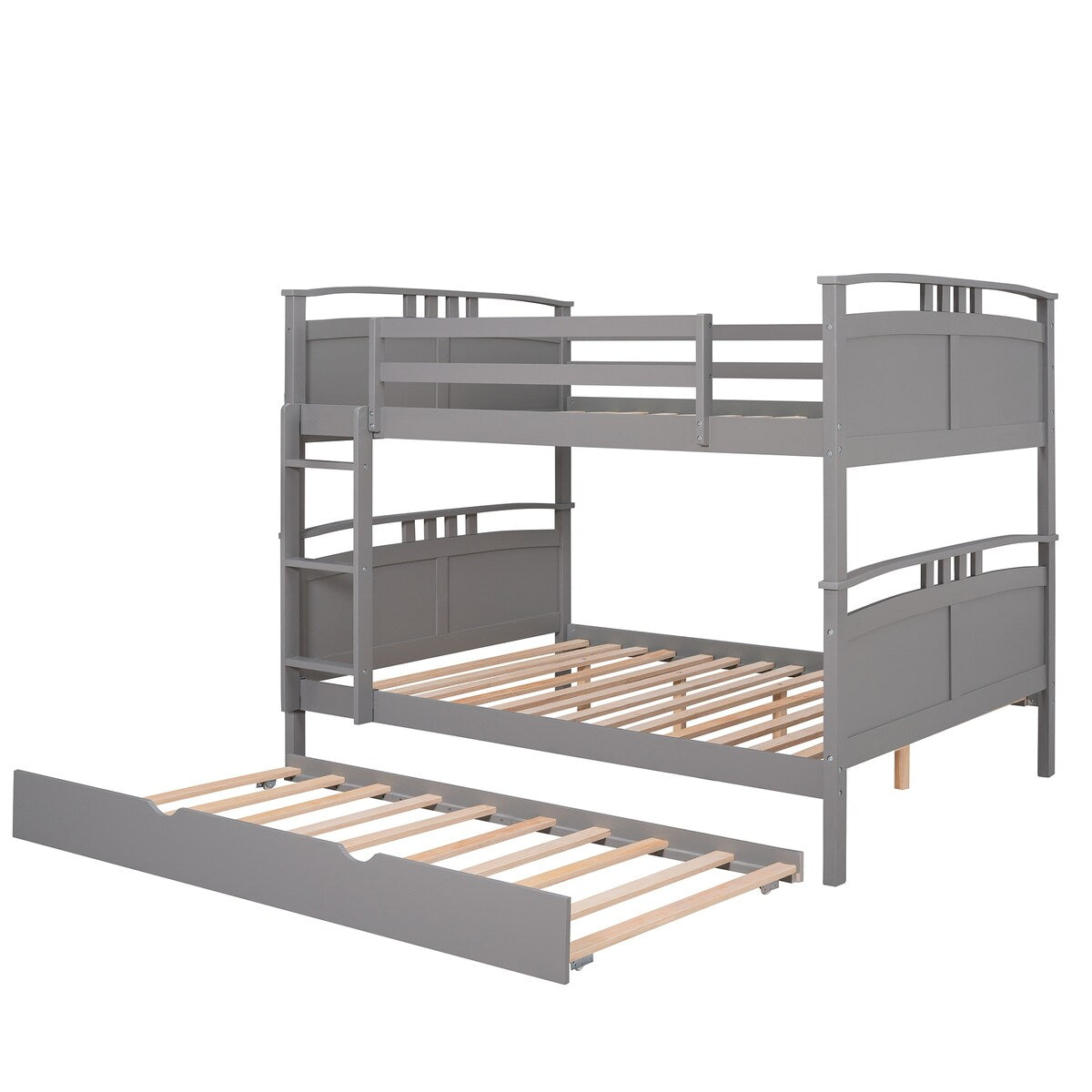 Full-Over-Full Bunk Bed with Twin size Trundle , Separable Bunk Bed for Bedroom