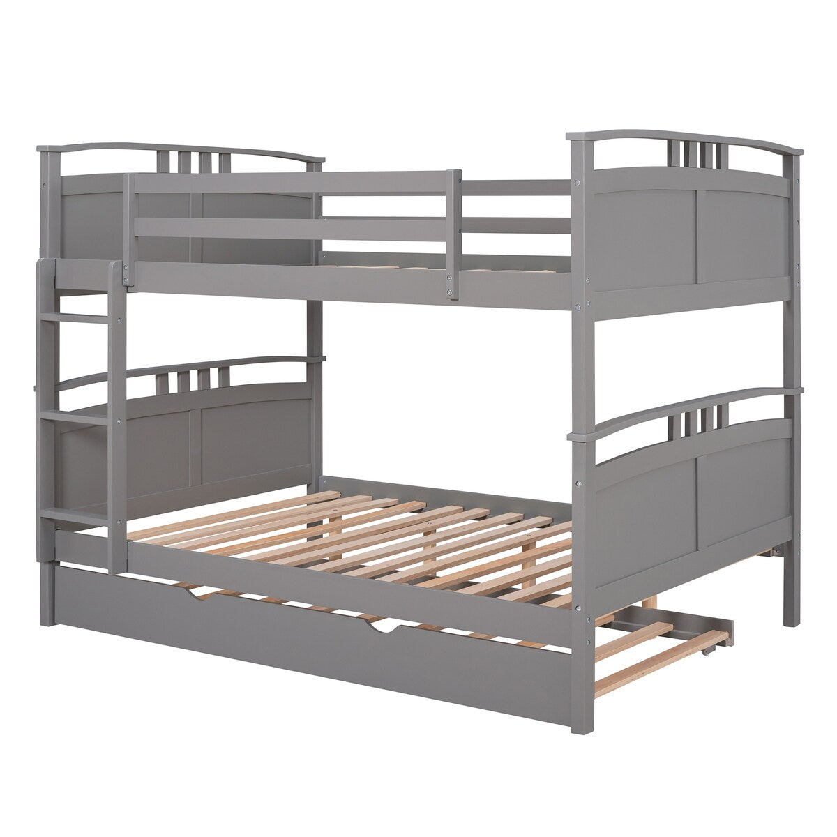 Full-Over-Full Bunk Bed with Twin size Trundle , Separable Bunk Bed for Bedroom