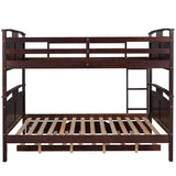 Full-Over-Full Bunk Bed with Twin size Trundle , Separable Bunk Bed for Bedroom