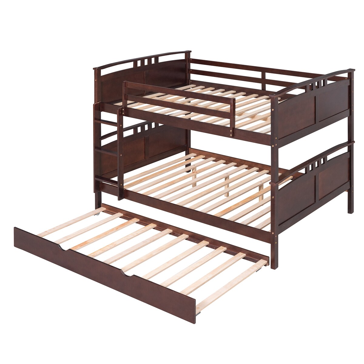 Full-Over-Full Bunk Bed with Twin size Trundle , Separable Bunk Bed for Bedroom