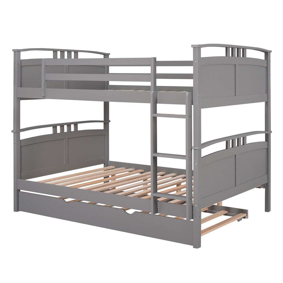 Full-Over-Full Bunk Bed with Twin size Trundle , Separable Bunk Bed for Bedroom