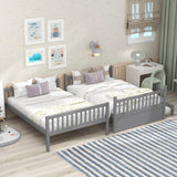 Full Over Full Bunk Beds with Trundle Convertible into 2 Beds Safety