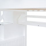 Full-Over-Full Castle Style Bunk Bed with Drawers, Shelves, Slide