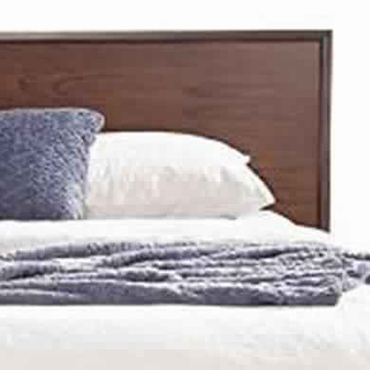 Full Platform Bed with Angled Legs and Grain Details, Dark Brown