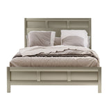 Full Platform Bed with Panel Headboard and Footboard, Silver