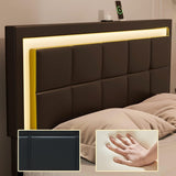 XINMICS Full/Queen Bed Frame with RGB LED Lights and 4 Storage Drawers