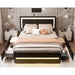 XINMICS Full/Queen Bed Frame with RGB LED Lights and 4 Storage Drawers
