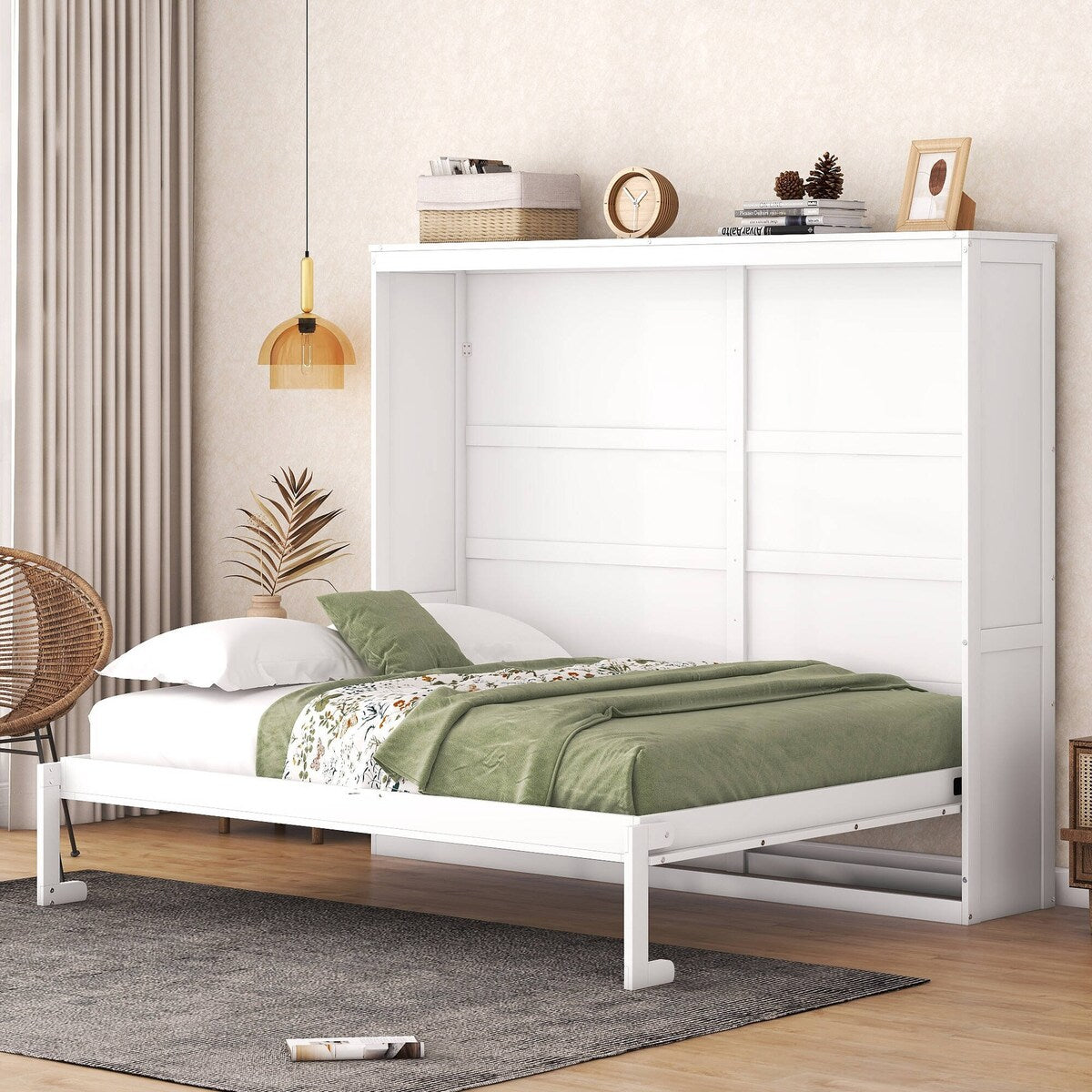 Full/Queen Size Wooden Murphy Bed Wall Bed