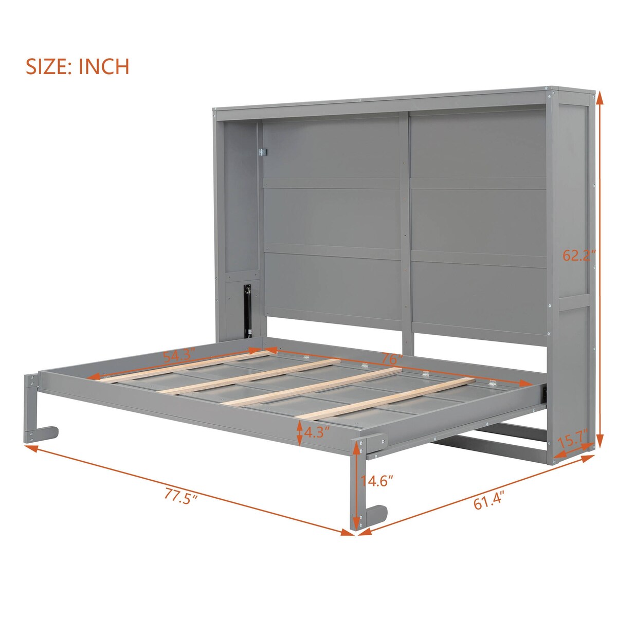 Full/Queen Size Wooden Murphy Bed Wall Bed