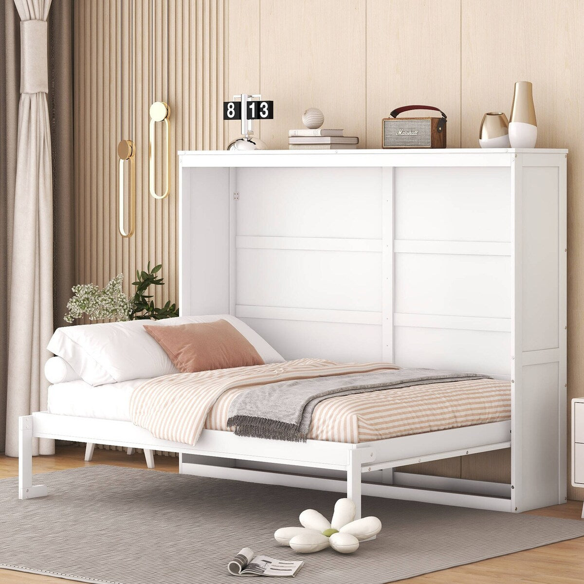 Full/Queen Size Wooden Murphy Bed Wall Bed