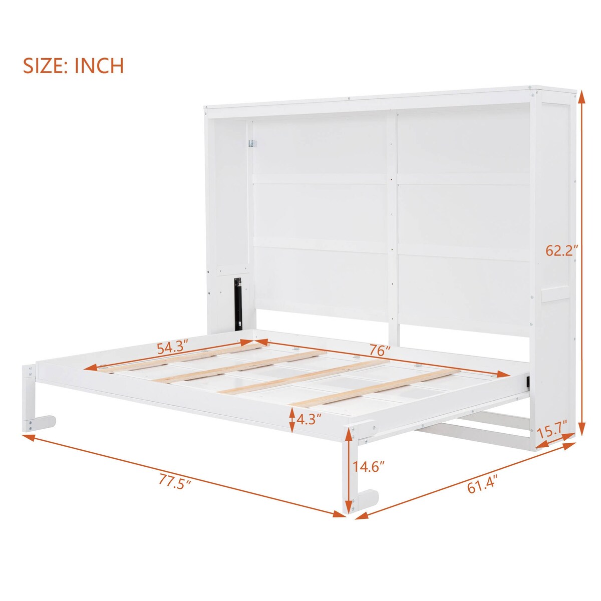 Full/Queen Size Wooden Murphy Bed Wall Bed