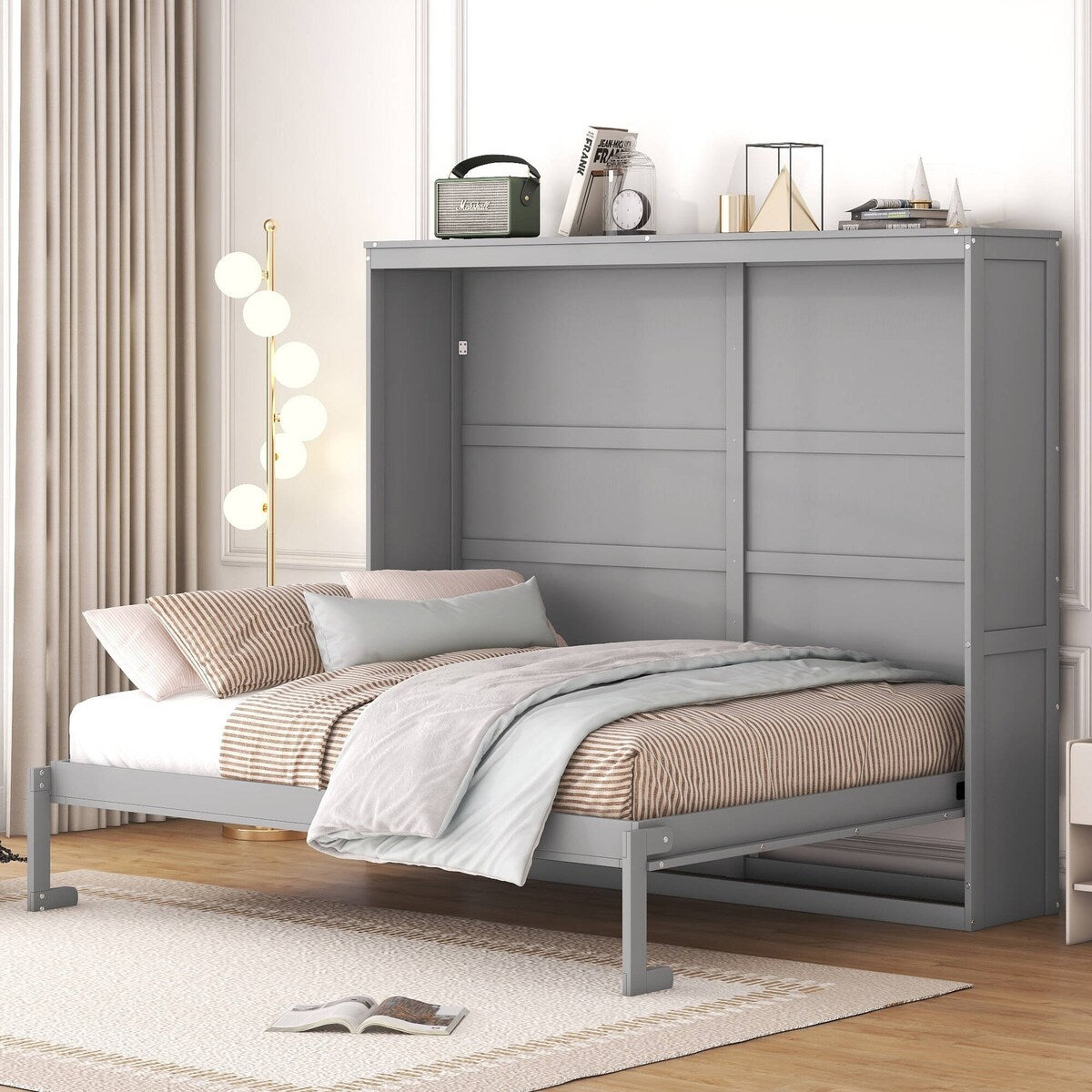 Full/Queen Size Wooden Murphy Bed Wall Bed