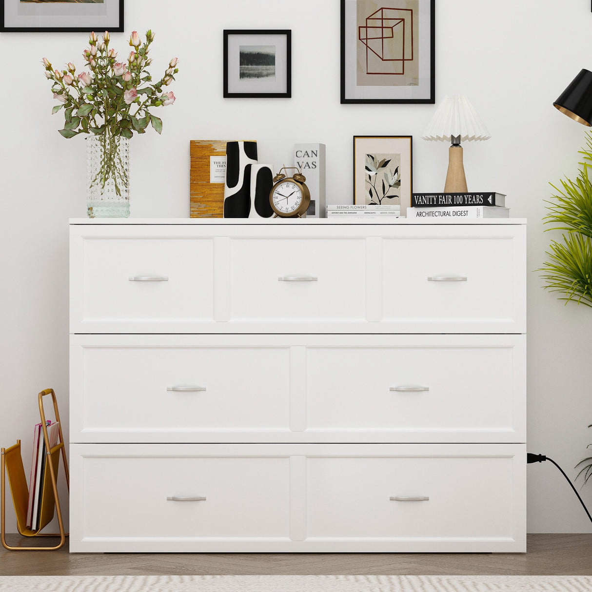 Full Size Bed Cabinet Dresser Bed w/ Drawer Convert into Cube Cabinet
