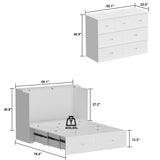 Full Size Bed Cabinet Dresser Bed w/ Drawer Convert into Cube Cabinet