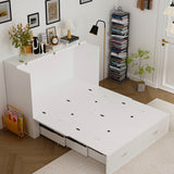 Full Size Bed Cabinet Dresser Bed w/ Drawer Convert into Cube Cabinet